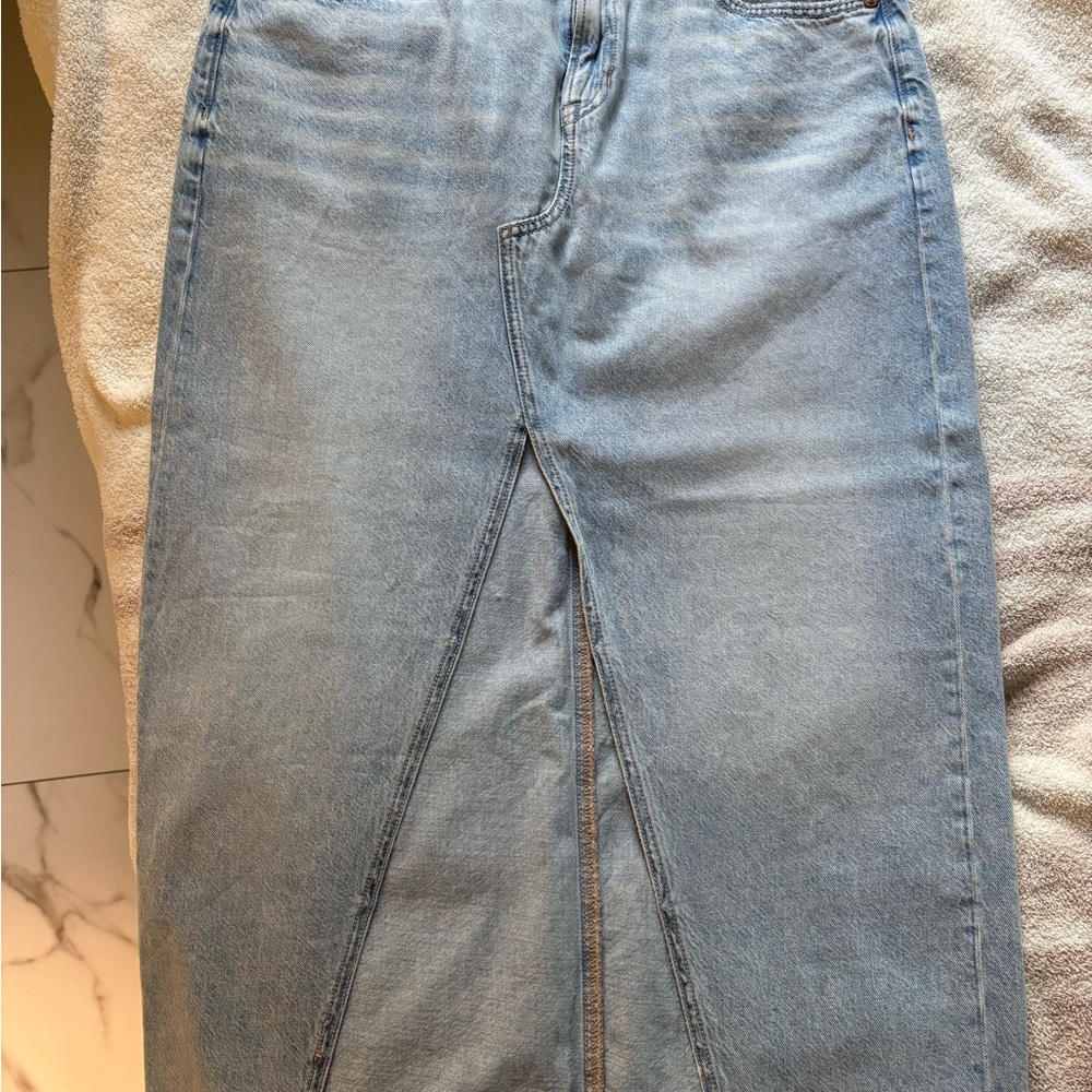 American Eagle Outfitters Light Blue Denim Maxi Skirt